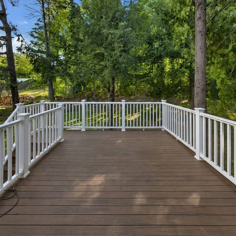 Original listing photo of an outdoor deck